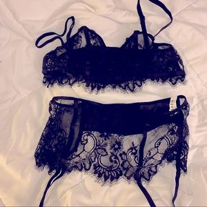 Lacey Bra and Garter Belt Set